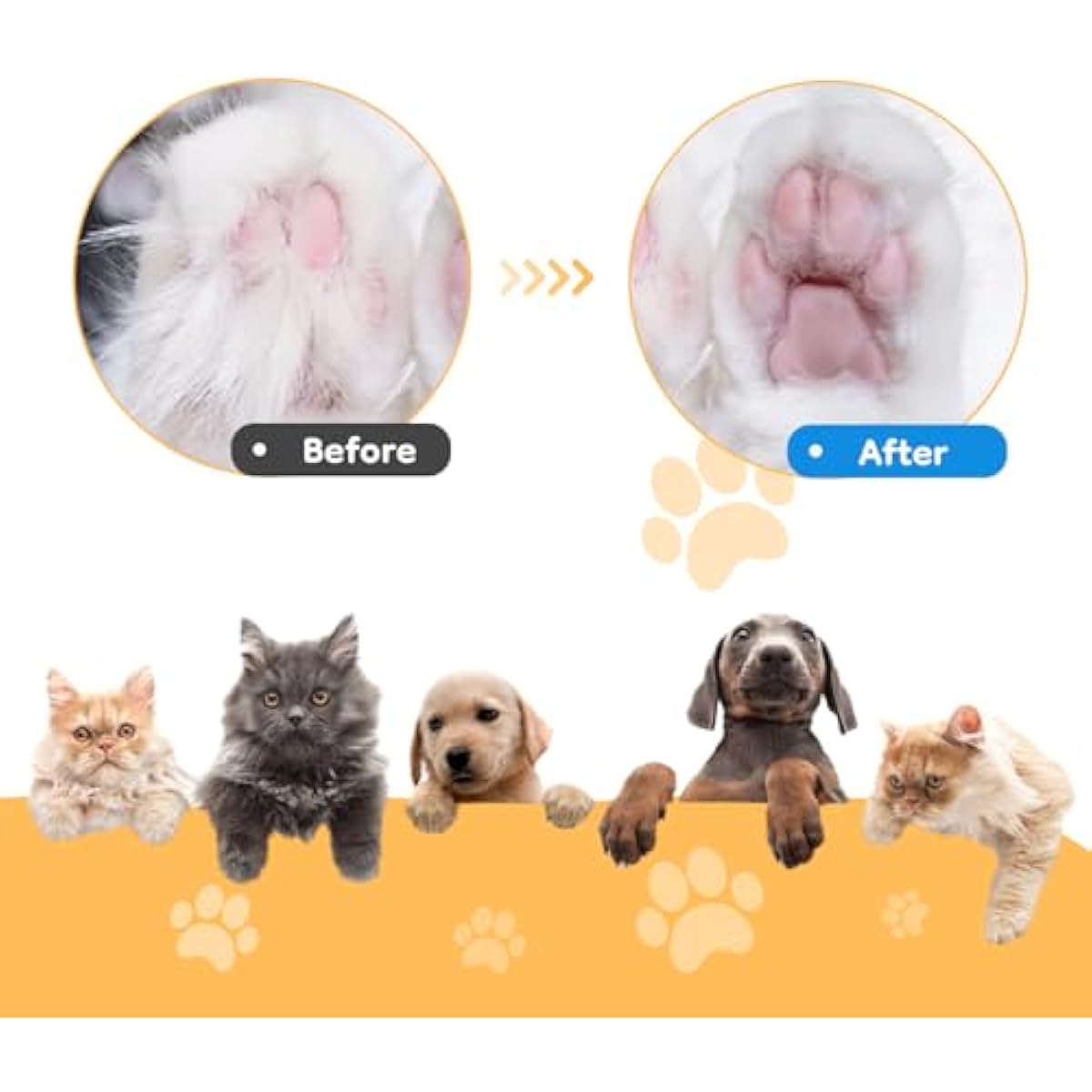 Mcbazel Pet Micro Precision Trimmer, Multifunctional Pet Hair Trimmer Waterproof Rechargeable Shaver with LED Light for Paws Eyes Ears Face Buttocks for Small Dogs and Cats,50dB Quiet Shave.