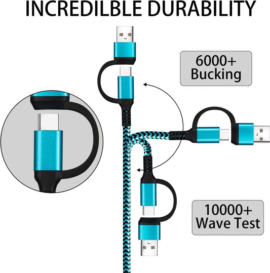 USB C to C Cable, 60W 3 Pack Fast Charging Cords 6ft QC & PD 2-in-1 USB-A/C to Type C Charger Cord Compatible with Samsung Galaxy S21 S10 S9 Note20, MacBook Pro 2020/2019
