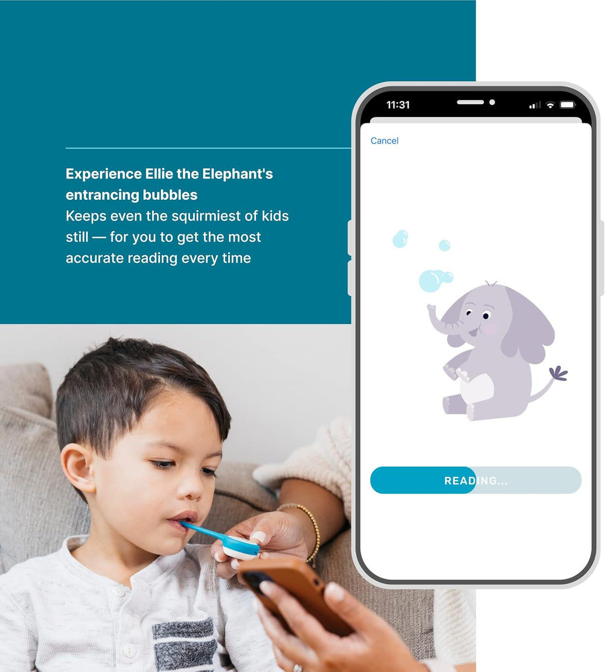 Kinsa Smart,Fever, Digital Medical Baby, Kid and Adult Termometro - Accurate, Fast, FDA Cleared Thermometer for Oral, Armpit or Rectal Temperature Reading - QuickCare
