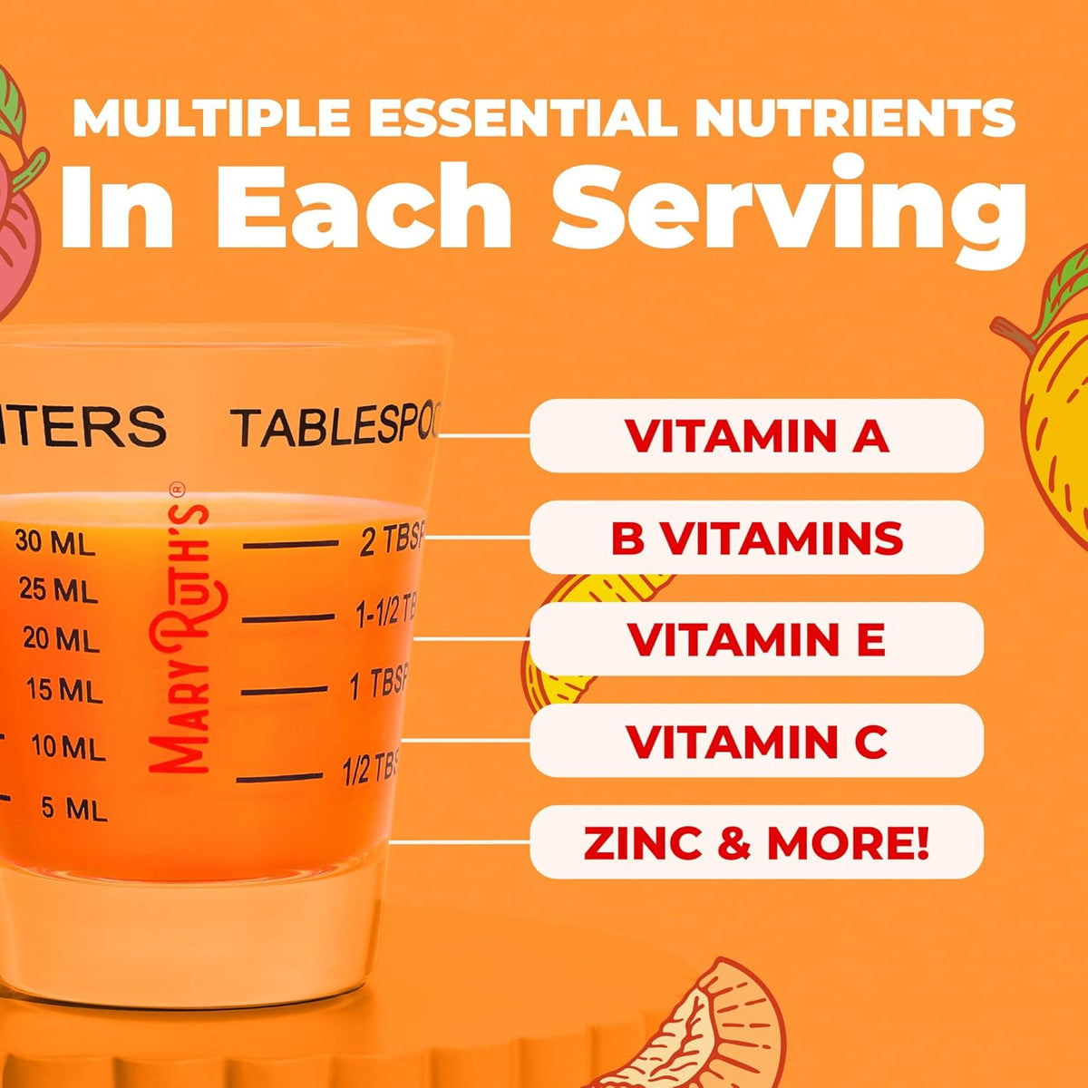 MARYRUTH'S Liquid Multivitamin+Hair Growth | Biotin 10000mcg | Lustriva Hair Growth Supplement | Clinically Tested in Women for Thicker Hair&Facial Wrinkle | Skin Care | Ages 18+ | 15.22 Fl Oz