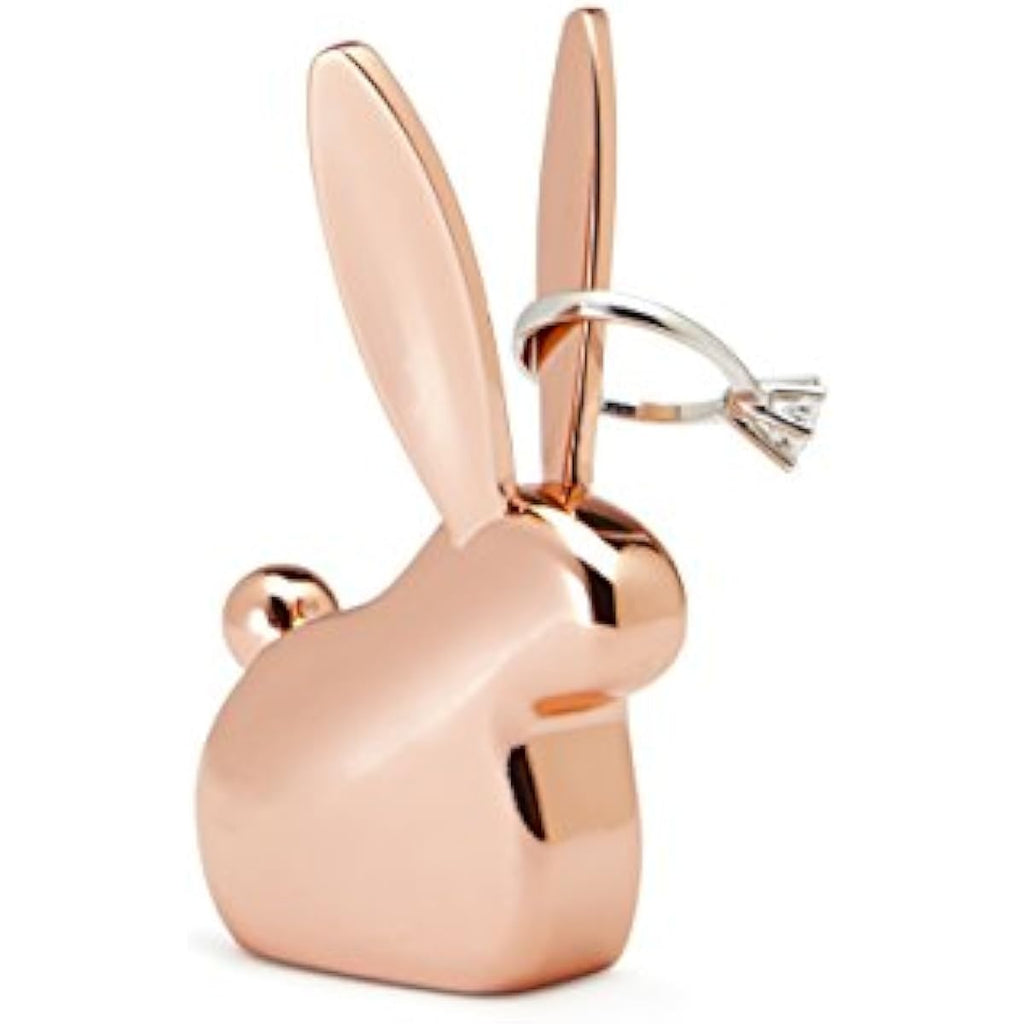 Umbra Anigram Bunny Ring Holder in Copper Finish, Small, Compact, Modern Animal Shape