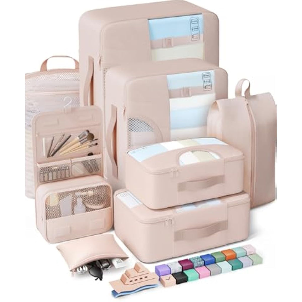 vekens 8-set packing cubes nylon organizer bags for beach vacation cruise ship travel essentials suitcase