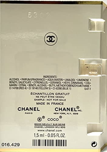 Coco Mademoiselle Eau De Parfum Perfume Sample Vial Travel 1.5 Ml/0.05 Oz by Paris Fragrance