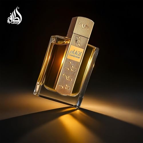 Lattafa Angham Unisex Long-Lasting Eau de Parfum, Citrus, Lavender, Musk, Amber, Vanilla, 3.40 Ounce / 100 ml