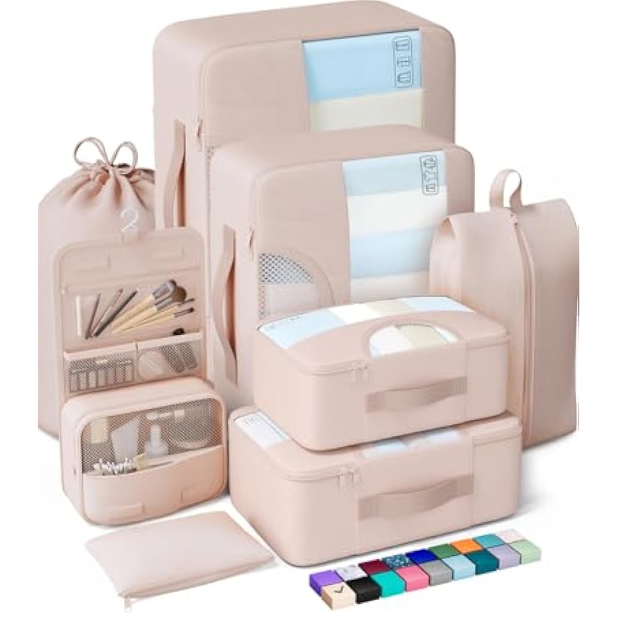 vekens 8-set packing cubes for beach vacation cruise ship travel essentials suitcase organizer bags