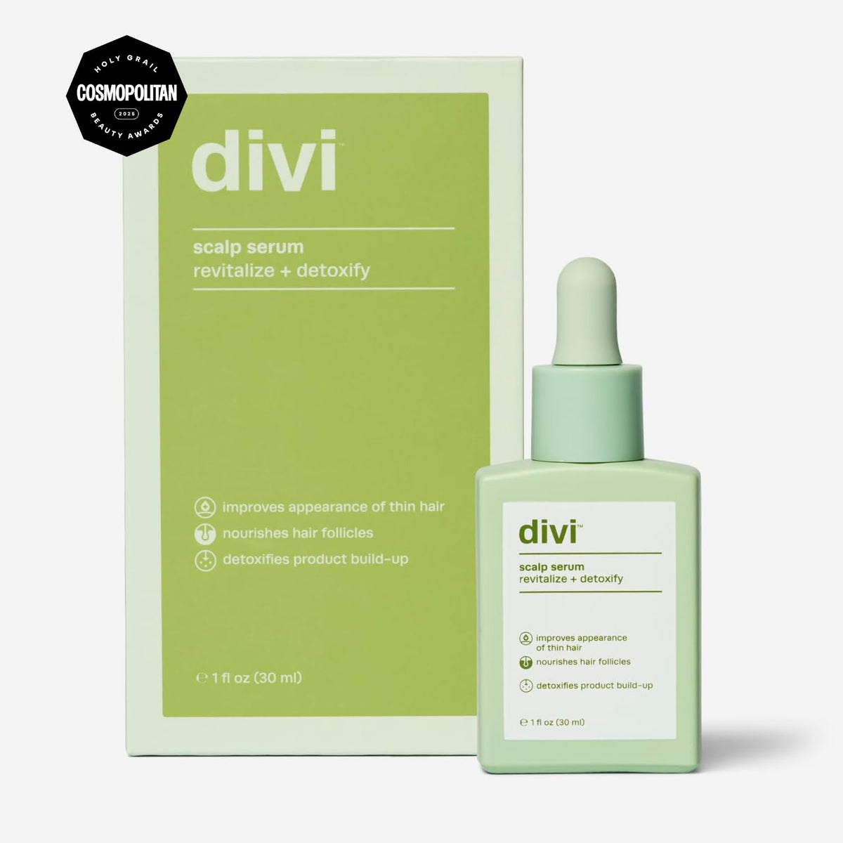 Divi Scalp Serum for Thinning Hair Clinically Tested, Non-Greasy Formula with Amino Acids, Caffeine & Rosemary Oil Promotes Healthy Scalp & Fuller-Looking Hair, Reduces Oil & Product Buildup