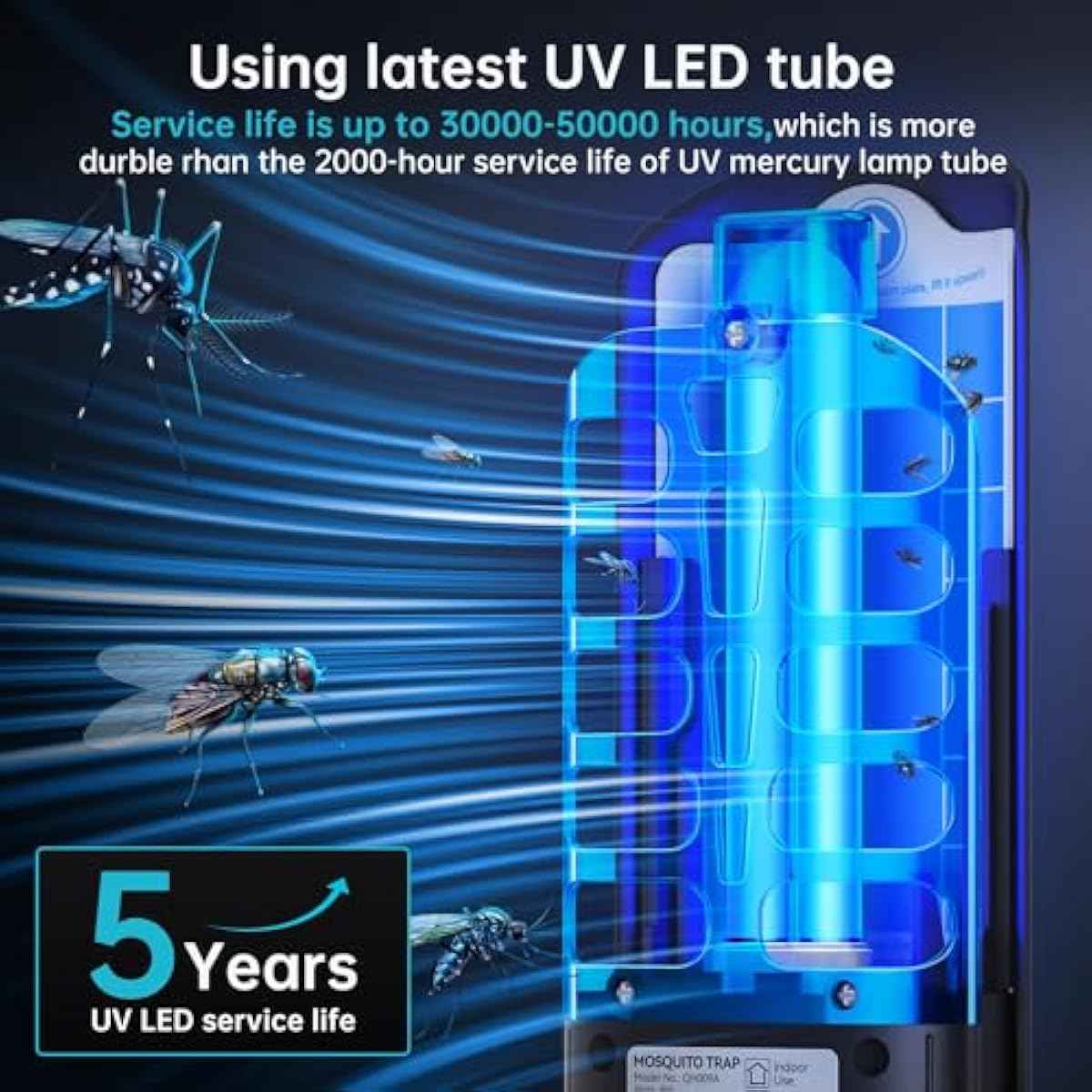 Flying Insect Trap Plug in Mosquito Bug Zapper Indoor Gnat Moth Catcher with 9W Night UV Light, 10 Sticky Glue Board Refills for Home Office