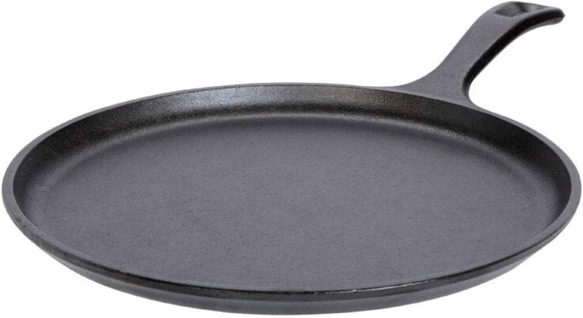 Lodge L9OG3 Cast Iron Round Griddle, Pre-Seasoned, 10.5-inch - Made in USA, Compatible with Stovetop, Oven, Grill & Campfire
