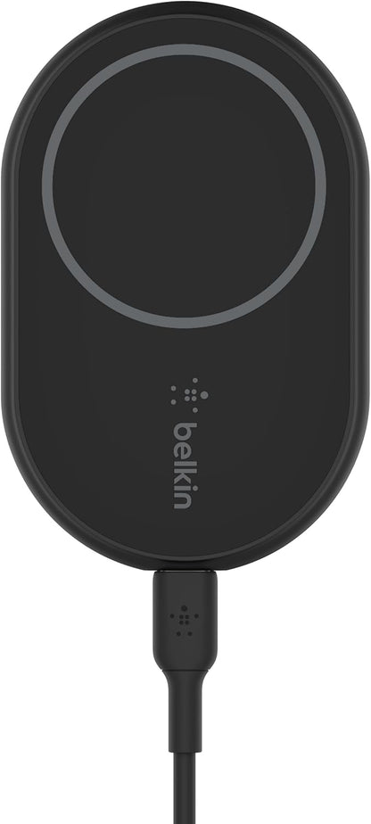 Belkin MagSafe-Compatible Magnetic Wireless Car Charger 10W - Wireless Charger, Magnetic Car Vent Phone Mount for iPhone 17, iPhone 16, 15, & 14 Series, Pixel 10 (Power Supply Included) - Black