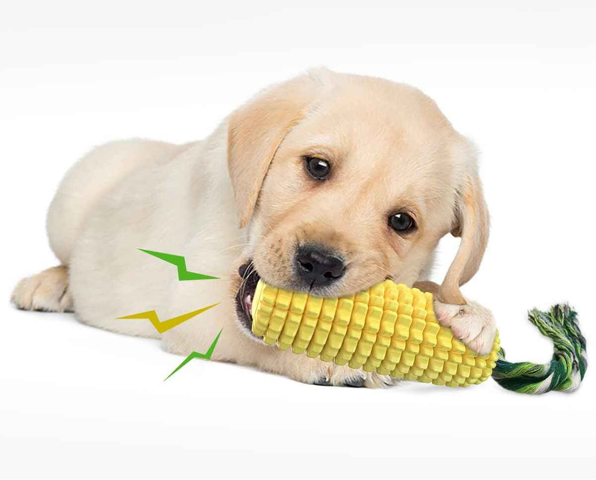 Carllg Dog Chew Toys for Aggressive Chewers, Indestructible Tough Durable Squeaky Interactive Dog Toys, Puppy Teeth Chew Corn Stick Toy for Small Medium Large Breed