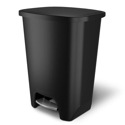 Glad 13 Gallon Trash Can | Plastic Kitchen Waste Bin with Odor Protection of Lid | Hands Free with Step On Foot Pedal