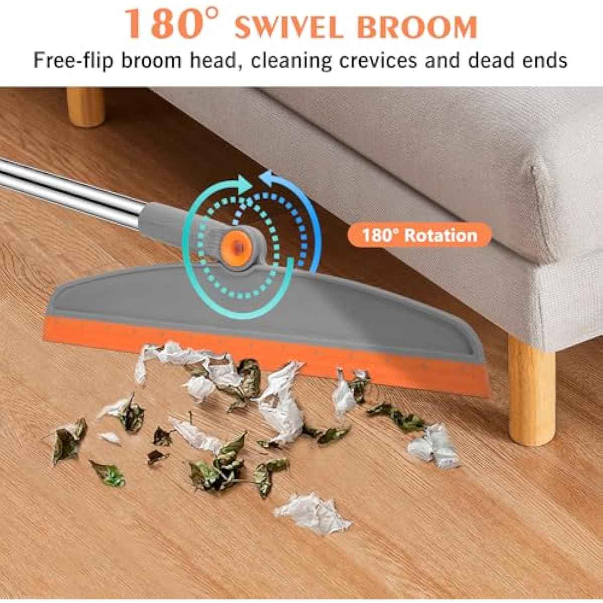 54 inch adjustable multifunction silicone floor squeegee broom for bathroom kitchen tile pet hair cleaning