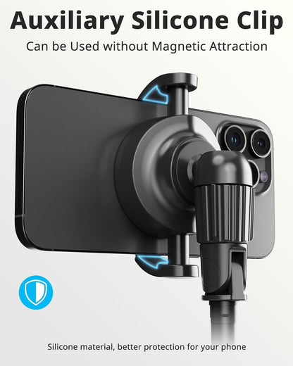 UBeesize 72'' Magnetic Tripod for iPhone with Remote, Extendable Cell Phone Tripod Stand, Compatible with MagSafe, Selfie Stick Tripod for iPhone 15 14 13 12 11 Series and Android Phones