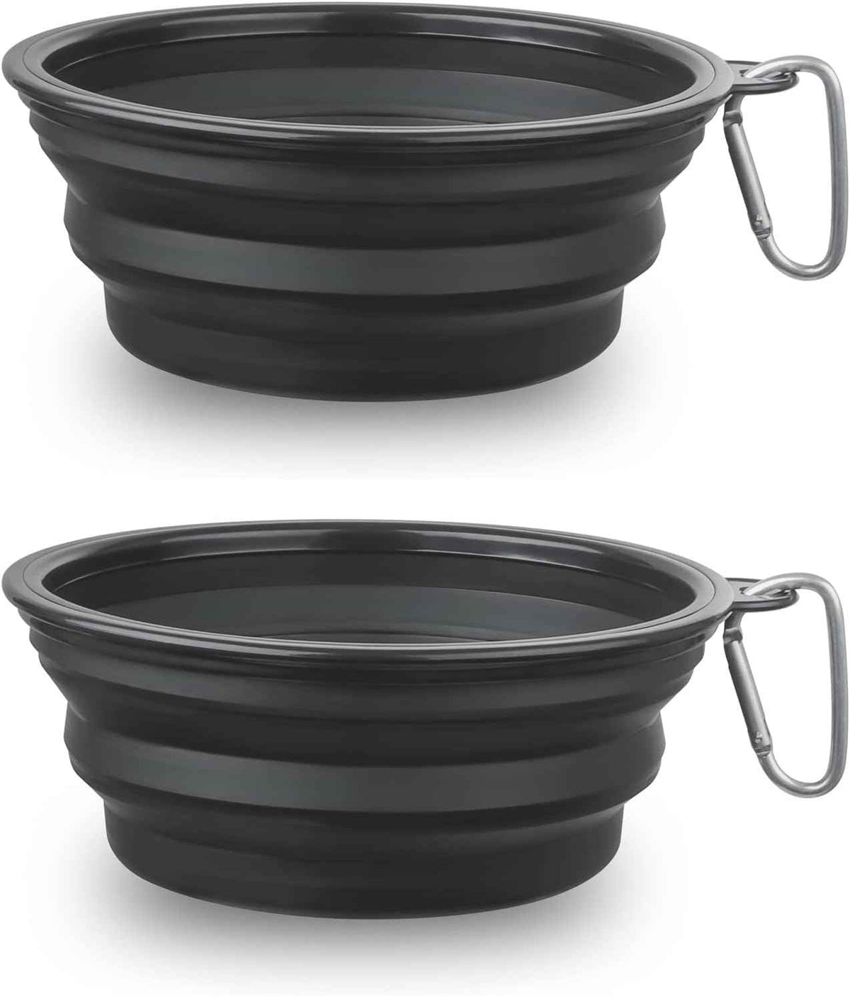 Dog Bowl Pet Collapsible Bowls, 2 Pack for Cats Dogs, Portable Pet Feeding Watering Dish for Walking Parking Traveling with 2 Carabiners (Small, Blue+Green)