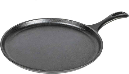 Lodge L9OG3 Cast Iron Round Griddle, 10.5-inch, Pre-Seasoned, Made in USA, Stovetop, Oven, Grill, Campfire
