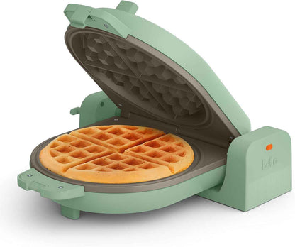 bella Flip-n-Store Waffle Maker, EverGood™ Ceramic Nonstick Coating, Fits-anywhere™ Kitchenware, Power Indicator Light & Touch Handle, 7” Wide & 1" Deep Plates, 1000 Watt, Plum