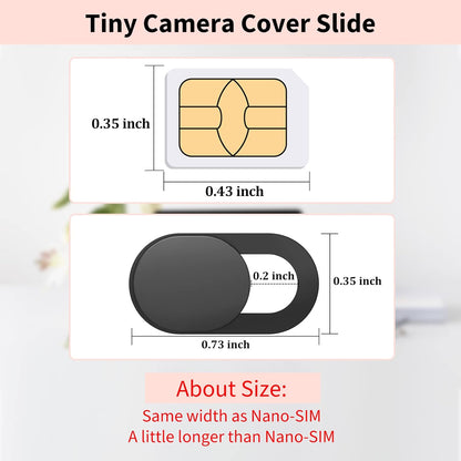 Webcam Cover (3 Pack), 0.03 inch Ultra Thin Laptop Camera Cover Slide for iPhone iPad MacBook Pro Computer iMac Cell Phone PC Accessories Camera Blocker Slider, Great for Privacy - Black