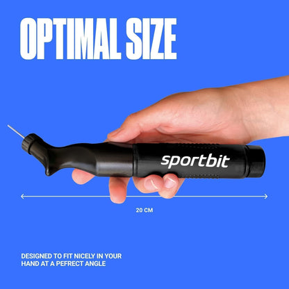 SPORTBIT Ball Pump for Sports Balls - Push & Pull Inflating System - Hand Pump for All Exercise Balls - Volleyball Pump, Basketball Inflator, Football & Soccer Ball Air Pump - Goes with 5 Needles Set