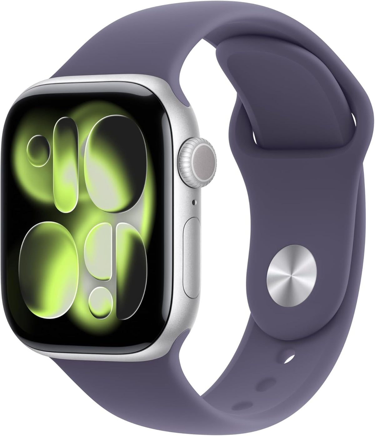 Apple Watch Series 11 [GPS 42mm] Smartwatch with Silver Aluminum Case with Purple Fog Sport Band - S/M. Sleep Score, Fitness Tracker, Health Monitoring, Always-On Display, Water Resistant