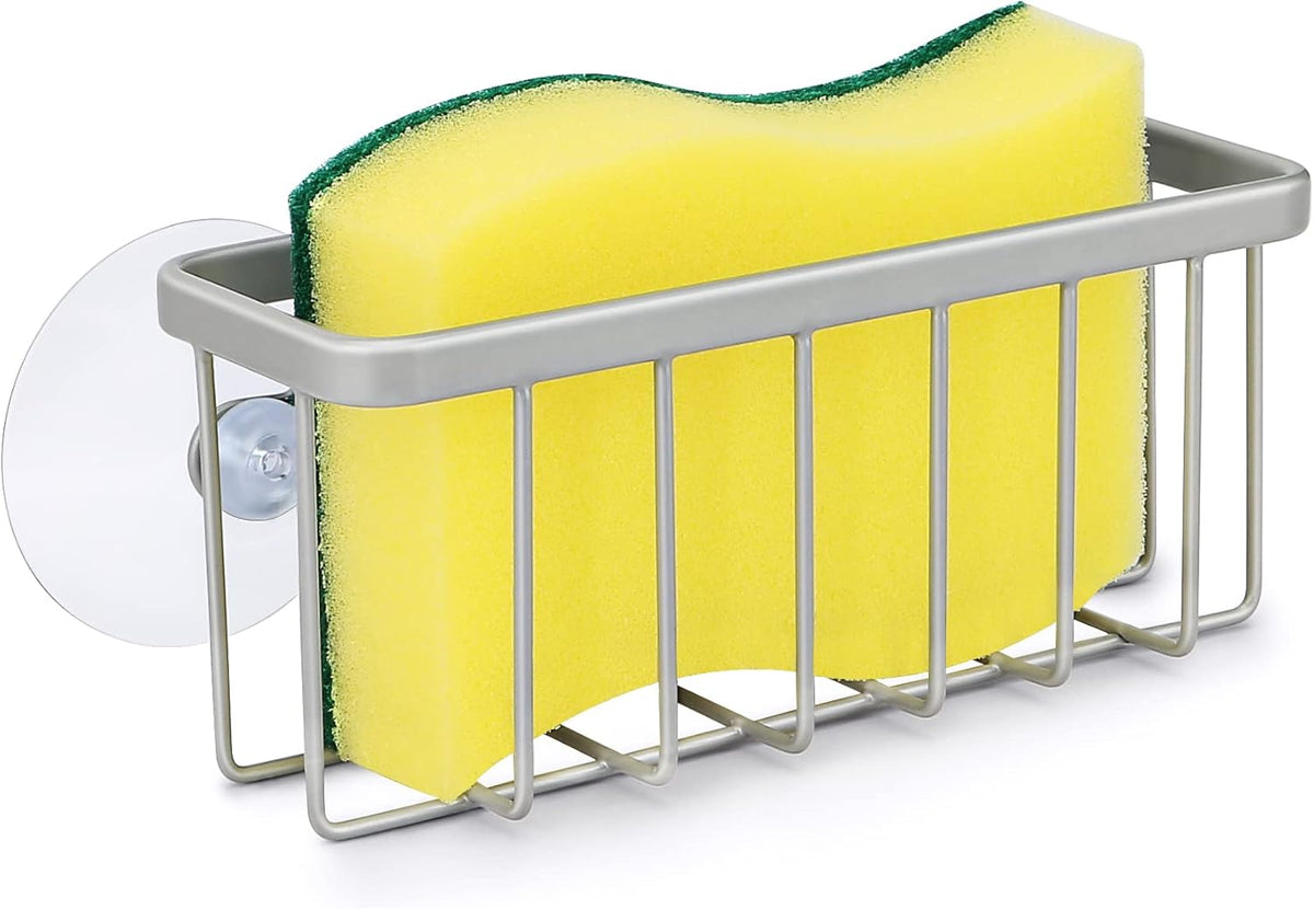Sponge Holder for Kitchen Sink, Kitchen Sink Sponge Holder,Sink Caddy,Dish Soap Holder （Mat Silver）