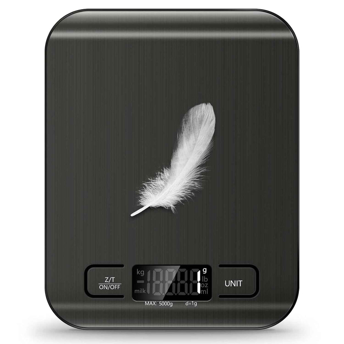 Food Scale, 11lb Kitchen Scale with 6 Units Tare Function & LCD Display, 0.05oz/1g Stainless Steel Digital Food Scale Grams and Ounces for Baking, Cooking, Dieting and Meal Prep (Batteries Included)