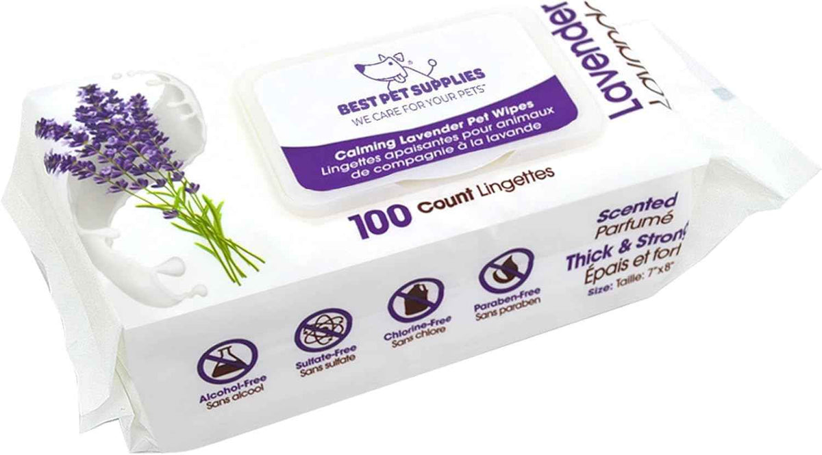 Best Pet Supplies Pet Wipes for Dogs - Dog Wipes Cleaning Deodorizing, for Coats, Ears, Paws - Hydrating, Aloe Vera