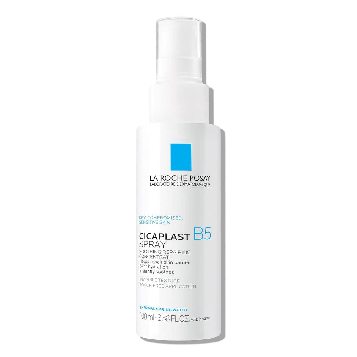 La Roche-Posay Cicaplast B5 Spray With Vitamin B5 Panthenol & Madecassoside, Hydrating Face Mist For Skin Barrier Repair, Soothing Touch-Free Face & Body Spray, Sensitive Skin & Dermatologist Tested
