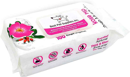 Best Pet Supplies Pet Wipes for Dogs - Dog Wipes Cleaning Deodorizing, for Coats, Ears, Paws - Hydrating, Aloe Vera