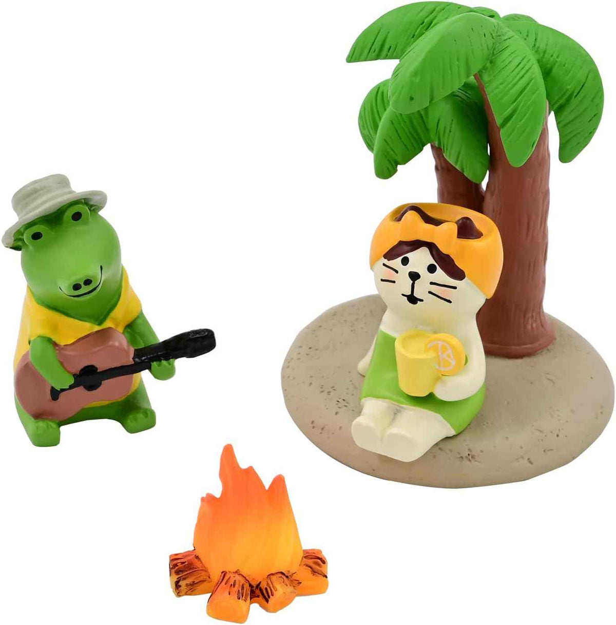Cute Cat Playing Phone on Sofa and Drinking Coffee Figurine for Office Home Decor - Cute Cat Gift for Cat Lovers