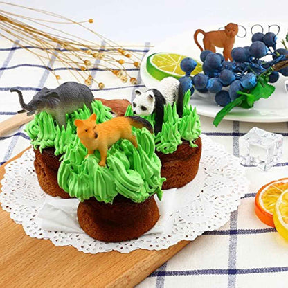 Animals Figure,54 Piece Mini Jungle Toys Set,ValeforToy Realistic Wild Vinyl Plastic Animal Learning Party Favors for Boys Girls Kids Toddlers Forest Small Playset Cupcake Topper