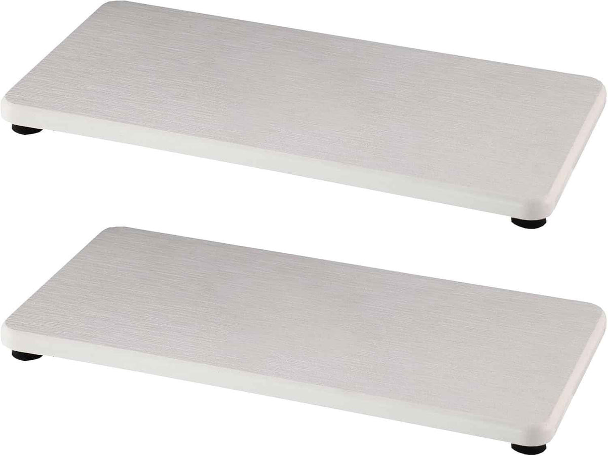 2 Pcs Water Absorbing Stone Trays, Kitchen/Bathroom Sink Soap Dish, Diatomite Tray Used for Hand Soap & Cosmetic Bottles in The Modern Home, 3.15" W x 8.7" L, White