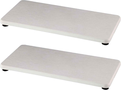 2 Pcs Water Absorbing Stone Trays, Kitchen/Bathroom Sink Soap Dish, Diatomite Tray Used for Hand Soap & Cosmetic Bottles in The Modern Home, 3.15" W x 8.7" L, White