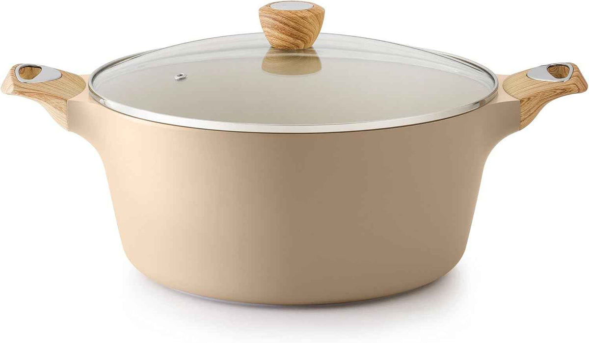 SENSARTE Ceramic Nonstick Stock Pot with Lid, 2.6/4.5/6.6/8.5 QT Soup Pot Casserole Pot, Non-toxic Healthy Pasta Pot, Large Cooking Pot Stew Pot, Induction Compatible, PFOA PFAS PTFE Free, White