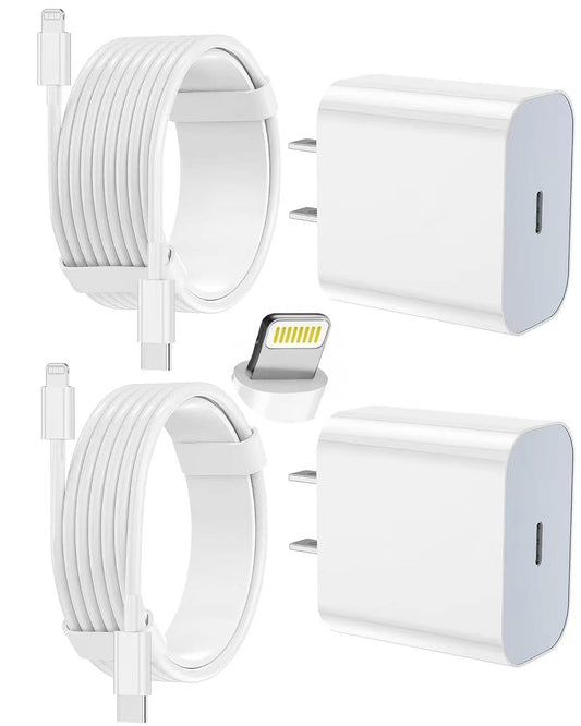 iPhone Charger Fast Charging 2 Pack Type C Wall Charger Block with 2 Pack [6FT&10FT] Long USB C to Lightning Cable for iPhone 14/13/12/12 Pro Max/11/Xs Max/XR/X,AirPods Pro