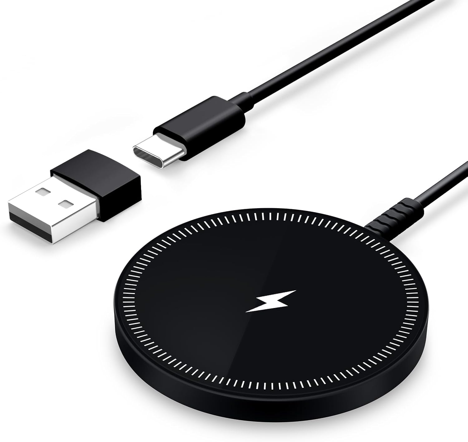 Magnetic Wireless Magsafe Charger iPhone: Fast Charging Pad for iPhone 17/16/15/14/13/12 Series & AirPods Pro 4-2, Strong Magnet, Dual Ports, Cover-Friendly, Lightweight for Travel Home Office Desk - Zynora