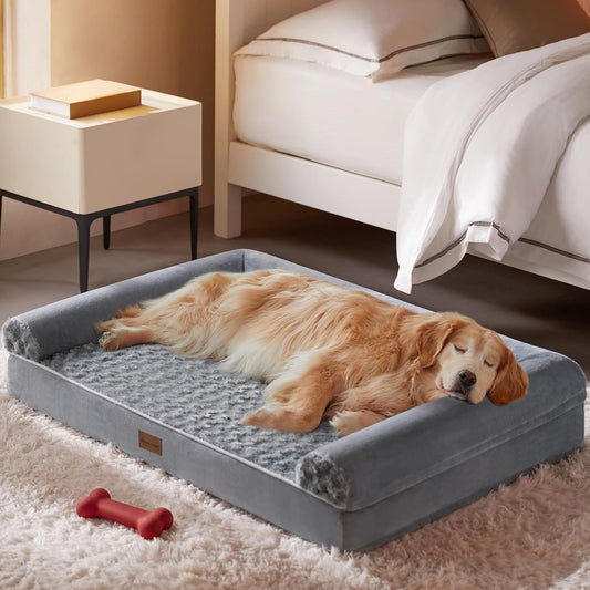 BFPETHOME Dog Beds for Large Dogs, Orthopedic Dog Bed for Medium Large Dogs,Big Waterproof Couch Pet Bed with Removable Washable Cover