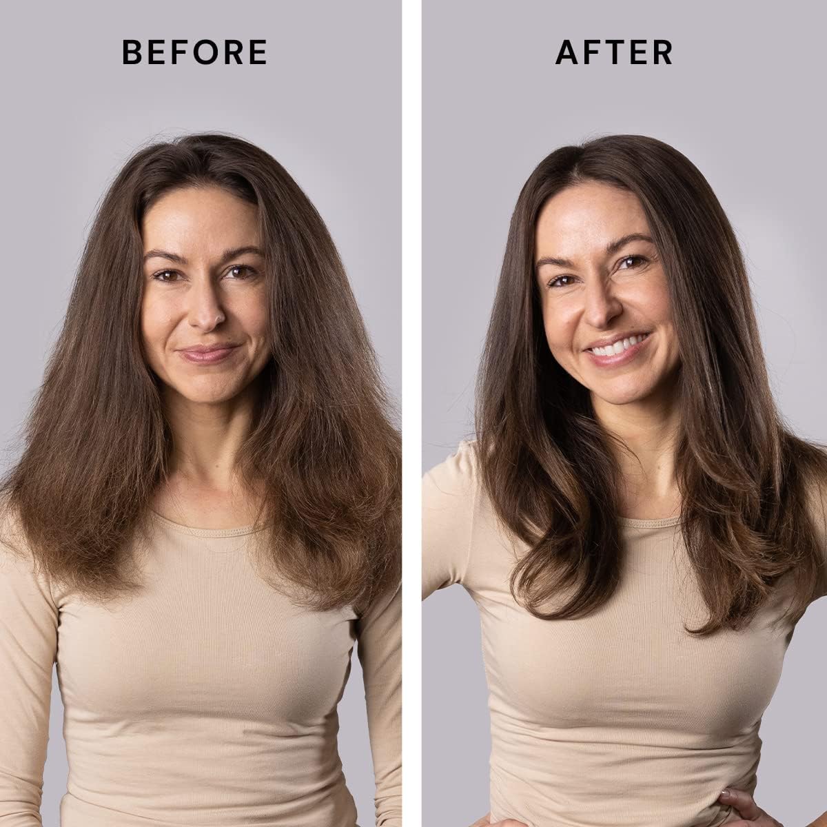 L'ANGE HAIR Le Volume 2-in-1 Titanium Blow Dryer Brush | Frizz Control Blowout Hair Dryer Brush For Drying And Straightening | Volumizing Hot Air Styler For All Hairstyles | Oval Barrel | Blush - 75mm
