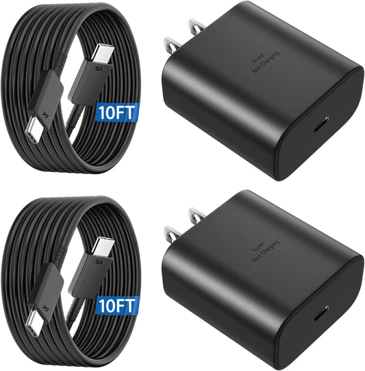 45W USB C Super Fast Charger, Type C Charger Fast Charging Android Phone Charger Block with 10FT Type C Charging Cable for Samsung Galaxy S25/S25 Ultra/S25+/S24 Ultra/S24/S24+/S23/S23 Ultra/S22 Ultra