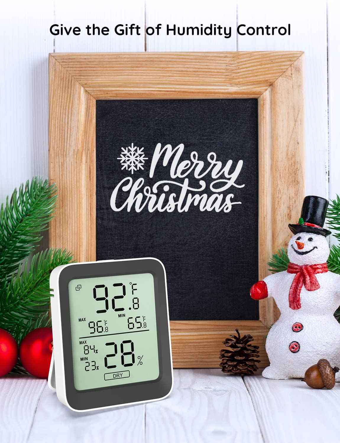 Govee Digital Hygrometer Indoor Thermometer Room H5075, Bluetooth Temperature Humidity Meter with 164ft Remote App Control, Notification Alerts, 2 Years Data Storage Export for Bedroom, Wine Cellar