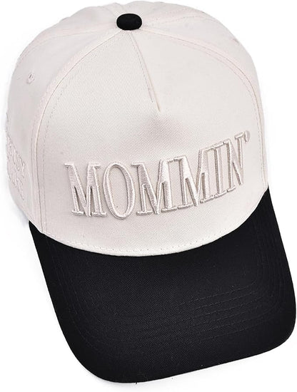 Womens Trucker Hat - with Mommin Embroidery Ponytail Fit - Mothers Day Great Gifts for Mom Wife Stepmom