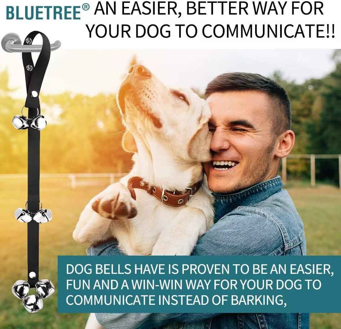 BLUETREE Dog Doorbells Premium Quality Training Potty Great Dog Bells Adjustable Door Bell Dog Bells for Potty Training Your Puppy The Easy Way - 7 Extra Large Loud 1.4 DoorBells