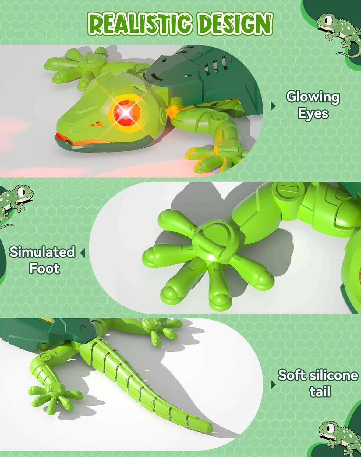 Wall Climbing Lizard,Wall Crawler Robot Gecko Remote Control,Floor Ceiling Crawling Electric Lizard Rc Car Toy,Cool Kids Toys,Christmas Birthday Gifts for 3 4 5 6 7 8 9 10+ Year Old Boys Girls Teens