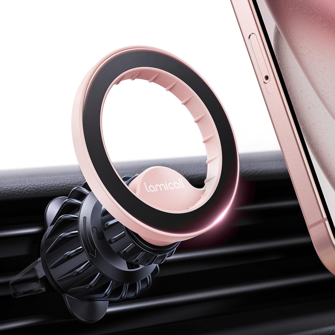 Lamicall for MagSafe Car Mount - [20 Super Magnets] Magnetic Car Phone Mount, Air Vent Phone Holder Car, Hands Free Cell Phone Holder Clip Car Accessories fit iPhone 17 16 15 14 13 Pro Plus Max - Zynora