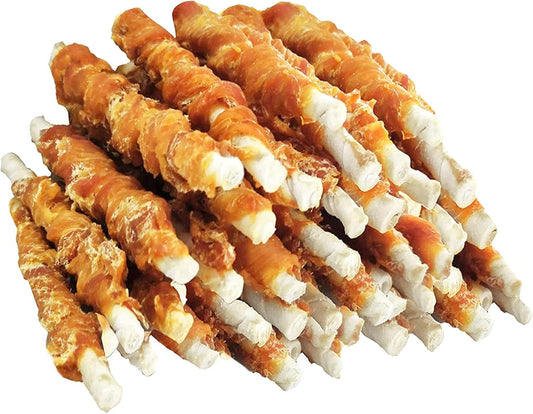 MON2SUN 5-inch rawhide twist chicken hide sticks for puppy and small dogs, 14.11 oz chicken pack
