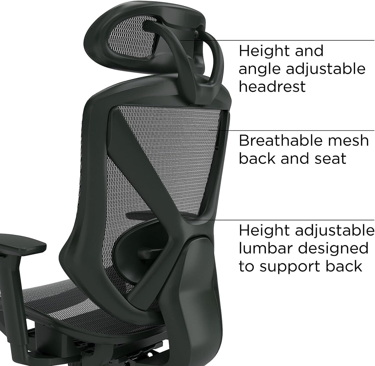 STAPLES Dexley Ergonomic Mesh Swivel Task Chair, Black (UN56946)