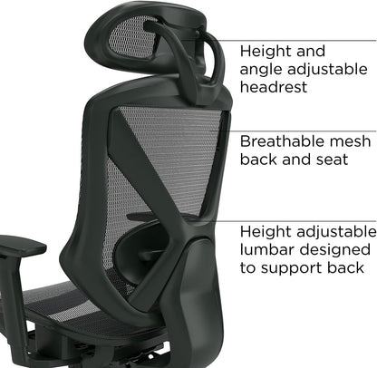 STAPLES Dexley Ergonomic Mesh Swivel Task Chair, Black (UN56946)