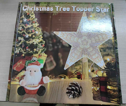 Christmas Tree Topper Farmhouse Christmas Decor Christmas Tree Decorations Rattan Natural Christmas Tree Star with 10 Warm LED Lights for Rustic Christmas Ornaments Holiday Seasonal Decoration 10 Inch