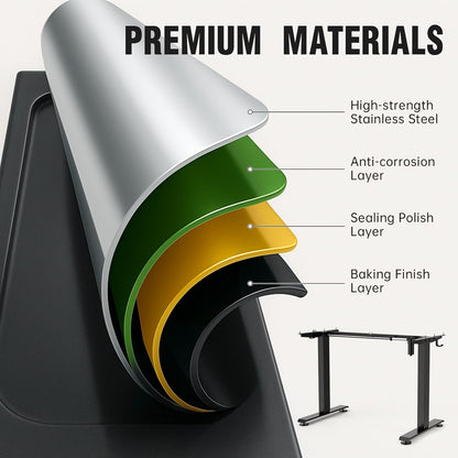 Veken 47.2" Standing Desk, Adjustable Height Office Desk with Wood Desktop, Computer Table for Home Work, Study and Gaming, Small Spaces, Modern Furniture，Brown
