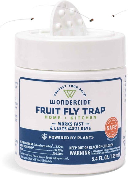 Wondercide - Fruit Fly Traps for Indoors - Fruit Fly Killer - Pet and People Safe - Made in USA & Plant Based - 5.4 oz - 2 Pack