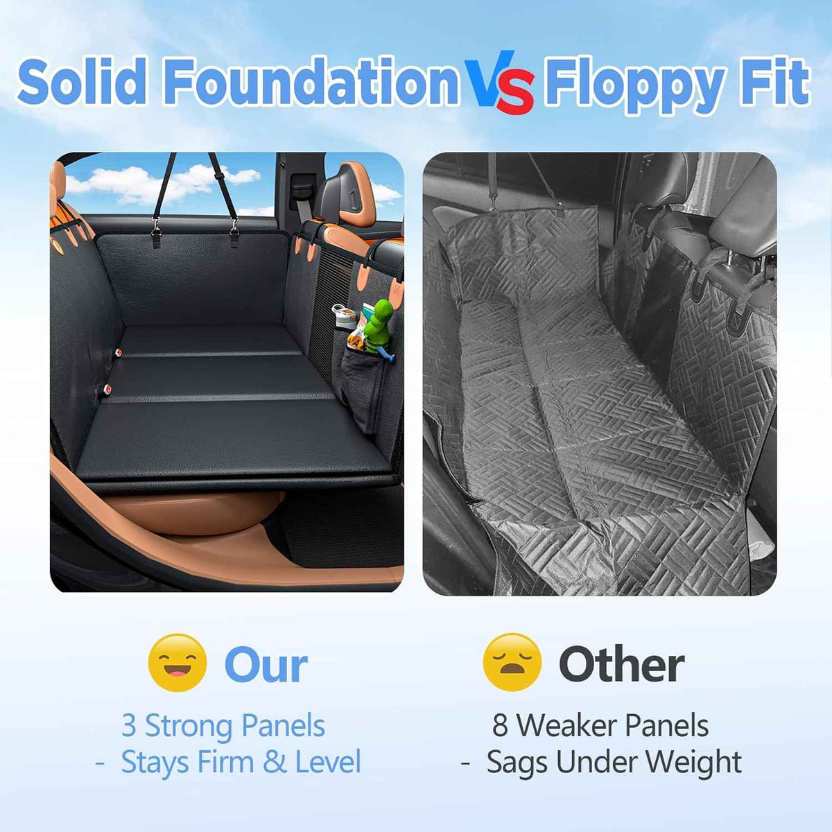 Back Seat Extender for Dogs, Waterproof Dog Car Seat Cover for Back Seat with Hard Bottom, 2026 Upgraded Material, Anti Scratch, Safer, Easy to Use and Clean, Holds 400lbs
